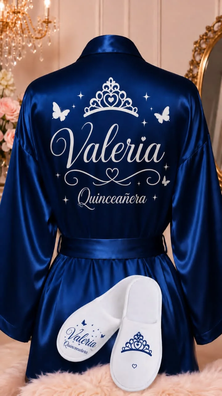 Dress Quinceañera Robe and Slipper Set Quinceanera Gift