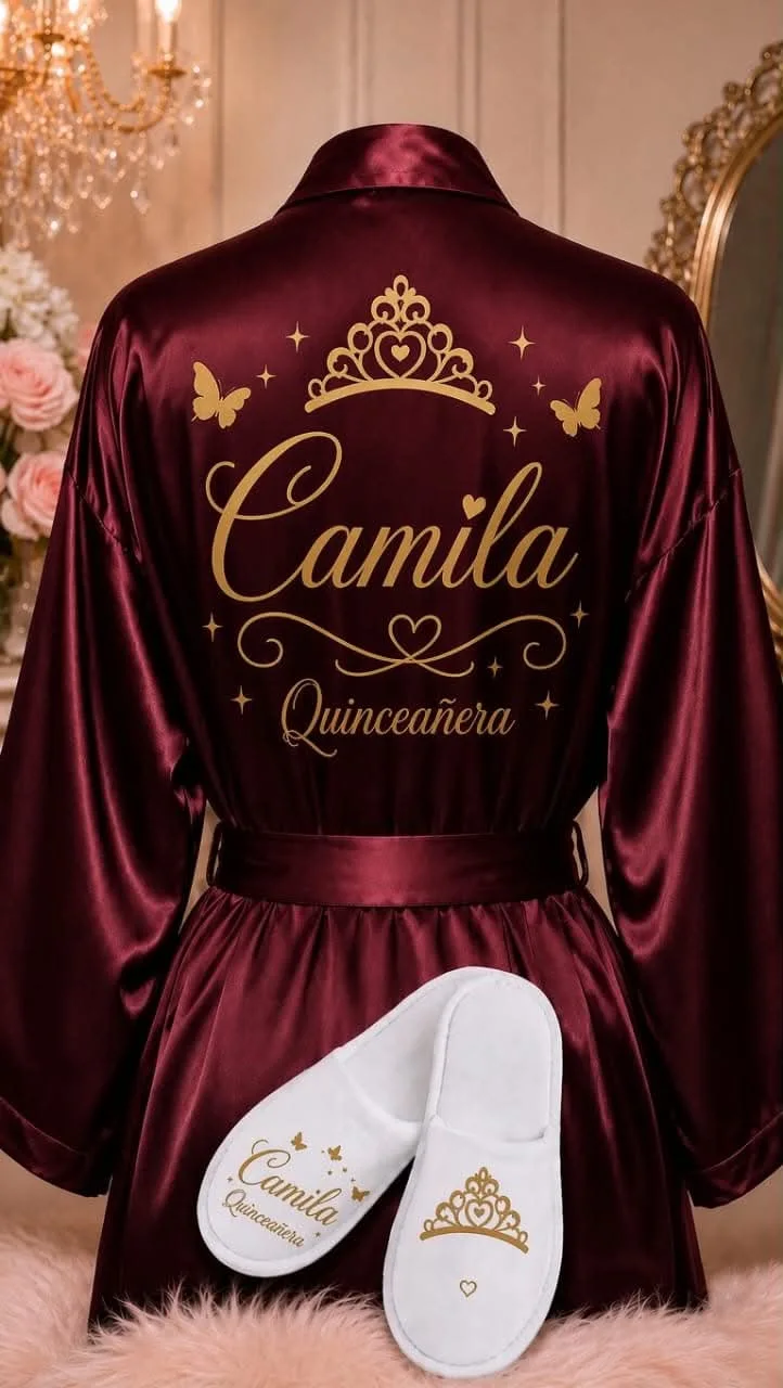 Dress Quinceañera Robe and Slipper Set Quinceanera Gift